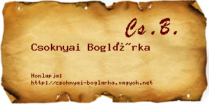Csoknyai Boglárka névjegykártya