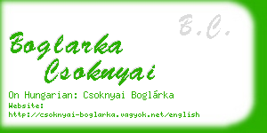 boglarka csoknyai business card